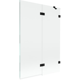 Mexen Lunar vaňová zástena pravá, 2 krídla, 120 x 150 cm, priehľadná, čierna - 897-120-100-70-00-P