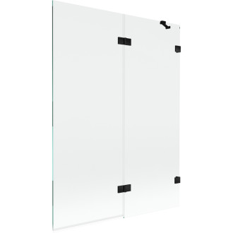 Mexen Lunar vaňová zástena pravá, 2 krídla, 130 x 150 cm, priehľadná, čierna - 897-130-100-70-00-P