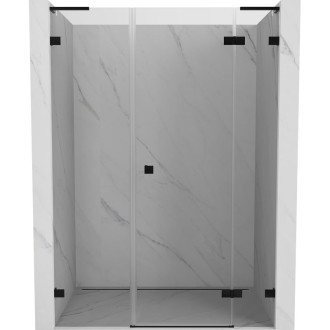 Sprchové dvere Mexen Lunar L s pravými pántami 125 cm, priehľadné, čierne - 834SL-125-050-70-00-P