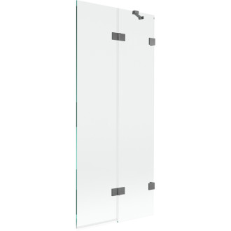 Vaňová zástena Mexen Lunar 2-krídla pravá 80 x 150 cm, priehľadná, strieborná - 897-080-100-95-00-P