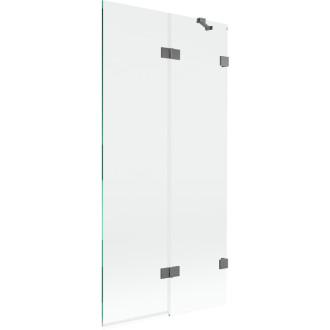 Vaňová zástena Mexen Lunar 2-krídla pravá 90 x 150 cm, priehľadná, strieborná - 897-090-100-95-00-P