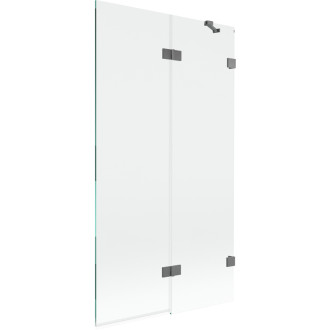 Vaňová zástena Mexen Lunar 2-krídla pravá 100 x 150 cm, priehľadná, strieborná - 897-100-100-95-00-P
