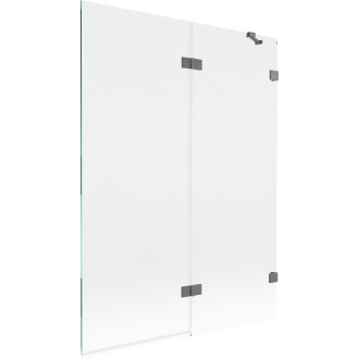 Vaňová zástena Mexen Lunar 2-krídla pravá 130 x 150 cm, priehľadná, strieborná - 897-130-100-95-00-P