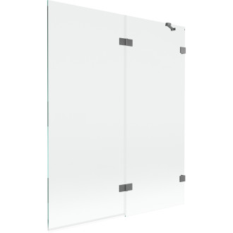 Vaňová zástena Mexen Lunar 2-krídla pravá 140 x 150 cm, priehľadná, strieborná - 897-140-100-95-00-P