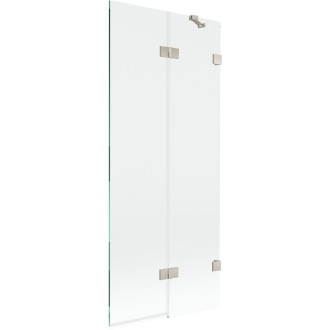 Vaňová zástena Mexen Lunar 2-krídla pravá 80 x 150 cm, priehľadná, kartáčovaný nikel - 897-080-100-97-00-P