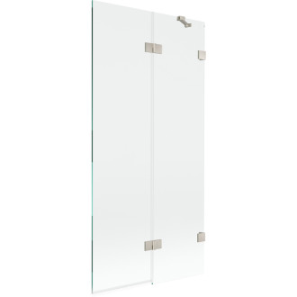 Vaňová zástena Mexen Lunar 2-krídla pravá 90 x 150 cm, priehľadná, kartáčovaný nikel - 897-090-100-97-00-P