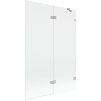 Vaňová zástena Mexen Lunar 2-krídla pravá 120 x 150 cm, priehľadná, kartáčovaný nikel - 897-120-100-97-00-P