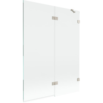 Vaňová zástena Mexen Lunar 2-krídla pravá 130 x 150 cm, priehľadná, kartáčovaný nikel - 897-130-100-97-00-P