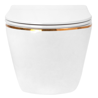 Rea Závesné WC Carlo Mini Rimless Duroplast Gold Edge REA-C1222