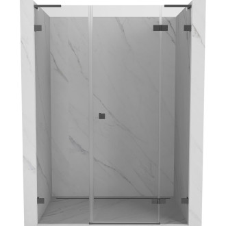 Sprchové dvere Mexen Lunar L s pravými pántami 130 cm, priehľadné, strieborná - 834SL-130-050-95-00-P