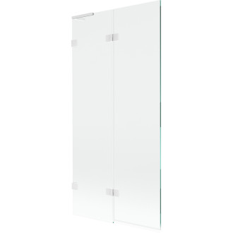 Mexen Lunar L 2dielna ľavá vaňová zástena 90 x 150 cm, priehľadná, biela - 897L-090-100-20-00-L