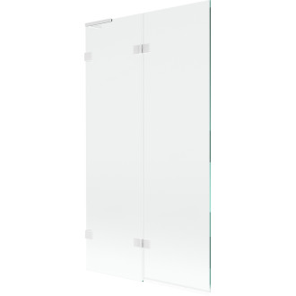 Mexen Lunar L 2dielna ľavá vaňová zástena 100 x 150 cm, priehľadná, biela - 897L-100-100-20-00-L