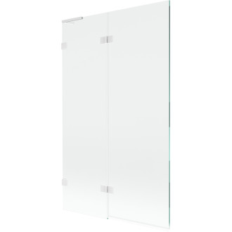 Mexen Lunar L 2dielna ľavá vaňová zástena 110 x 150 cm, priehľadná, biela - 897L-110-100-20-00-L