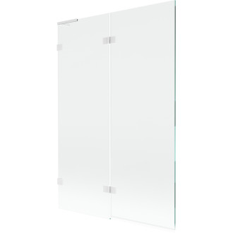 Mexen Lunar L 2dielna ľavá vaňová zástena 120 x 150 cm, priehľadná, biela - 897L-120-100-20-00-L