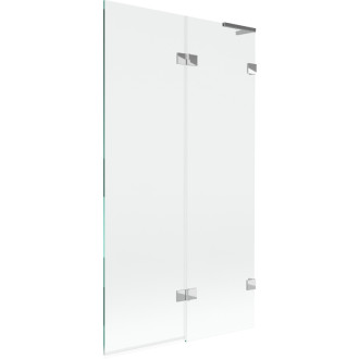 Mexen Lunar L vaňová zástena s 2 krídlami pravá 100 x 150 cm, priehľadná, chróm - 897L-100-100-01-00-P