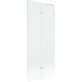 Mexen Lunar L 2dielna pravá vaňová zástena 80 x 150 cm, priehľadná, biela - 897L-080-100-20-00-P