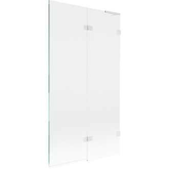 Mexen Lunar L 2dielna pravá vaňová zástena 100 x 150 cm, priehľadná, biela - 897L-100-100-20-00-P