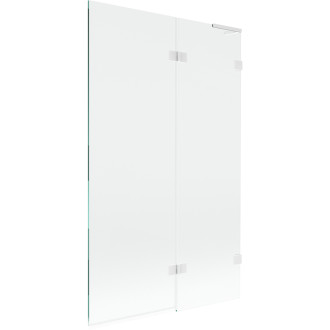 Mexen Lunar L 2dielna pravá vaňová zástena 110 x 150 cm, priehľadná, biela - 897L-110-100-20-00-P