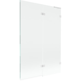 Mexen Lunar L 2dielna pravá vaňová zástena 120 x 150 cm, priehľadná, biela - 897L-120-100-20-00-P