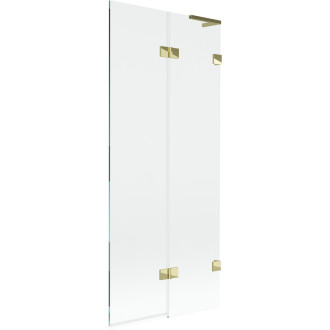 Mexen Lunar L 2dielna pravá vaňová zástena 80 x 150 cm, priehľadná, zlatá - 897L-080-100-50-00-P