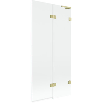 Mexen Lunar L vaňová zástena s 2 krídlami pravá 90 x 150 cm, priehľadná, kartáčované zlato - 897L-090-100-55-00-P