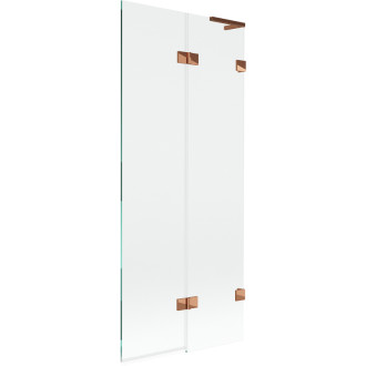 Mexen Lunar L vaňová zástena s 2 krídlami pravá 80 x 150 cm, priehľadná, ružové zlato - 897L-080-100-60-00-P