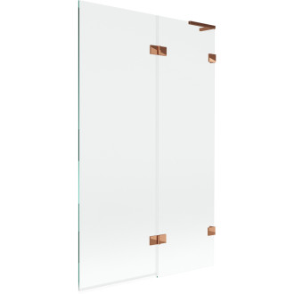 Mexen Lunar L vaňová zástena s 2 krídlami pravá 110 x 150 cm, priehľadná, ružové zlato - 897L-110-100-60-00-P