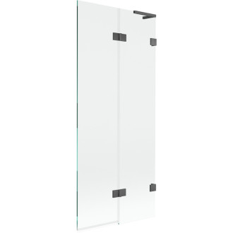 Mexen Lunar L vaňová zástena s 2 krídlami pravá 80 x 150 cm, priehľadná, kartáčovaná pištoľovo sivá - 897L-080-100-66-00-P