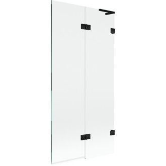 Mexen Lunar L 2dielna pravá vaňová zástena 90 x 150 cm, priehľadná, čierna - 897L-090-100-70-00-P