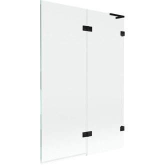 Mexen Lunar L 2dielna pravá vaňová zástena 120 x 150 cm, priehľadná, čierna - 897L-120-100-70-00-P