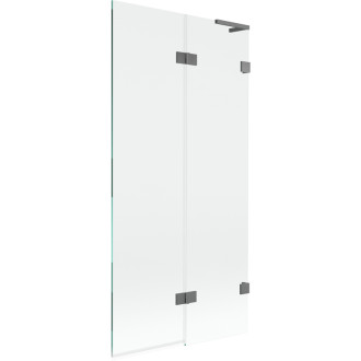 Mexen Lunar L 2dielna pravá vaňová zástena 90 x 150 cm, priehľadná, strieborná - 897L-090-100-95-00-P