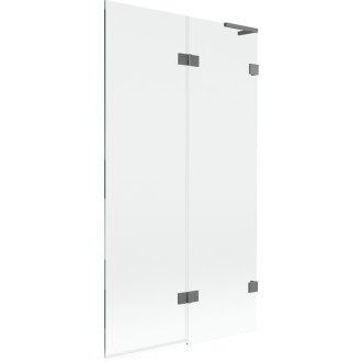 Mexen Lunar L 2dielna pravá vaňová zástena 100 x 150 cm, priehľadná, strieborná - 897L-100-100-95-00-P