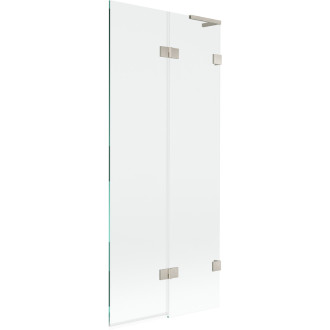 Mexen Lunar L vaňová zástena s 2 krídlami pravá 80 x 150 cm, priehľadná, kartáčovaný nikel - 897L-080-100-97-00-P