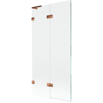 Mexen Lunar L vaňová zástena s 2 krídlami, ľavá, 90 x 150 cm, priehľadná, ružové zlato - 897L-090-100-60-00-L