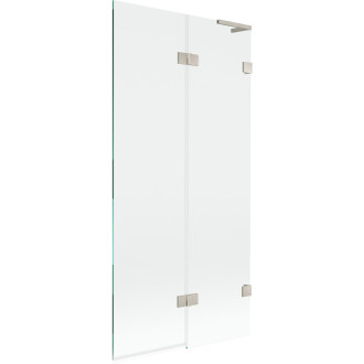 Mexen Lunar L vaňová zástena s 2 krídlami pravá 90 x 150 cm, priehľadná, kartáčovaný nikel - 897L-090-100-97-00-P