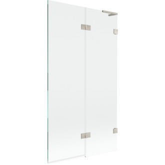 Mexen Lunar L vaňová zástena s 2 krídlami pravá 100 x 150 cm, priehľadná, kartáčovaný nikel - 897L-100-100-97-00-P