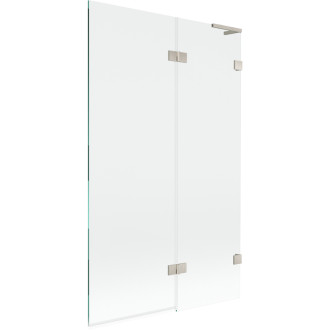 Mexen Lunar L vaňová zástena s 2 krídlami pravá 110 x 150 cm, priehľadná, kartáčovaný nikel - 897L-110-100-97-00-P