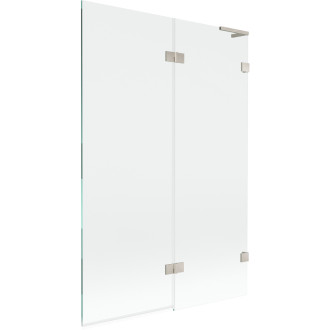 Mexen Lunar L 2dielna pravá vaňová zástena 120 x 150 cm, priehľadná, kartáčovaný nikel - 897L-120-100-97-00-P