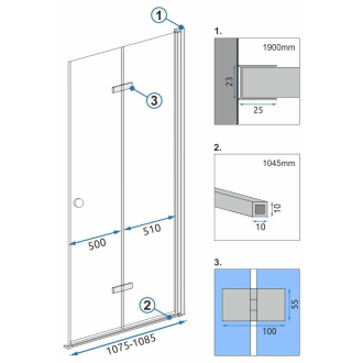Rea Sprchové dvere Fold Modul 110 REA-K7438