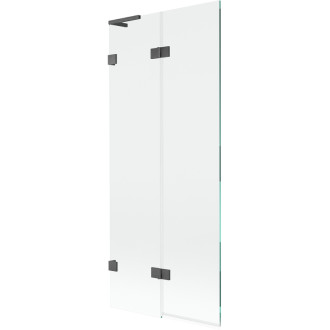 Mexen Lunar L vaňová zástena s 2 krídlami, ľavá, 80 x 150 cm, priehľadná, kartáčovaná pištoľ gray - 897L-080-100-66-00-L