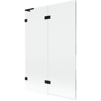 Mexen Lunar L 2dielna ľavá vaňová zástena 120 x 150 cm, priehľadná, čierna - 897L-120-100-70-00-L