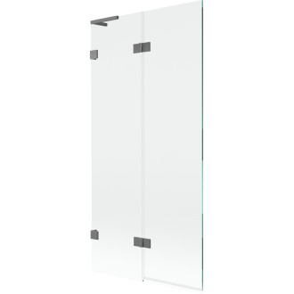 Mexen Lunar L vaňová zástena s 2 krídlami vľavo 90 x 150 cm, priehľadná, strieborná - 897L-090-100-95-00-L