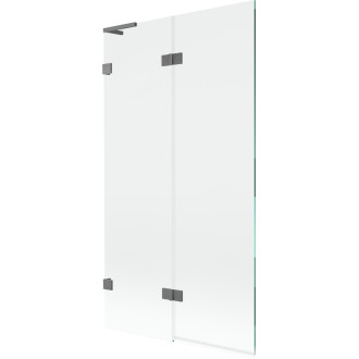 Mexen Lunar L 2dielna ľavá vaňová zástena 100 x 150 cm, priehľadná, strieborná - 897L-100-100-95-00-L