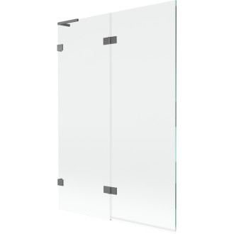 Mexen Lunar L vaňová zástena s 2 krídlami, ľavá, 120 x 150 cm, priehľadná, strieborná - 897L-120-100-95-00-L