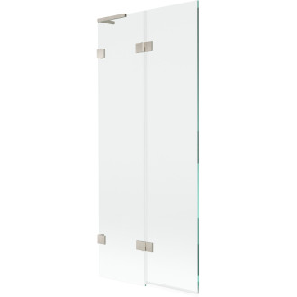 Mexen Lunar L vaňová zástena s 2 krídlami vľavo 80 x 150 cm, priehľadná, kartáčovaný nikel - 897L-080-100-97-00-L