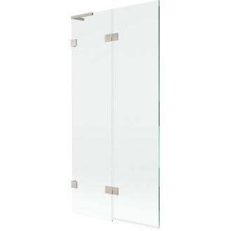 Mexen Lunar L vaňová zástena s 2 krídlami vľavo 90 x 150 cm, priehľadná, kartáčovaný nikel - 897L-090-100-97-00-L