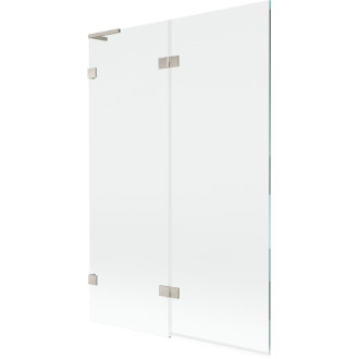 Mexen Lunar L vaňová zástena s 2 krídlami vľavo 120 x 150 cm, priehľadná, kartáčovaný nikel - 897L-120-100-97-00-L