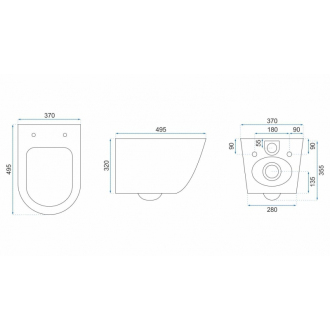 Rea Závesné WC Carlos Rimless Duroplast Flat Zm Aiax Shiny Rea-c6385