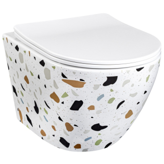 Rea Závesné WC Carlos Duroplast Slim Zm Terazzo REA-C8005