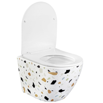 Rea Závesné WC Carlos Duroplast Slim Zm Terazzo REA-C8005